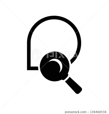 Simple black vector icon with a theme chat 136468538