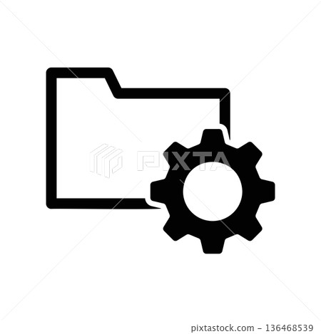 Simple black vector icon with a theme folder Simple black vector icon with a theme folder 136468539