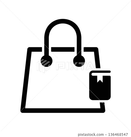 Simple black vector icon with a theme shopping bag 136468547