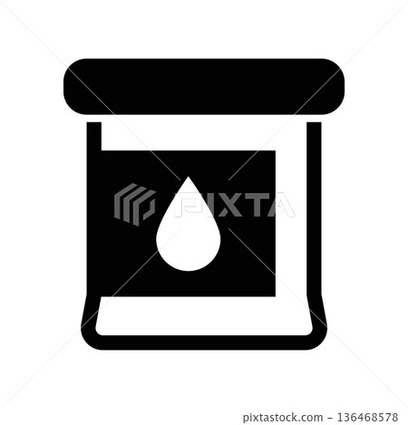 Simple black vector icon with a theme can of paint Simple black vector icon with a theme can of paint 136468578