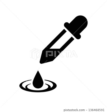 Simple black vector icon with a theme pipette 136468591