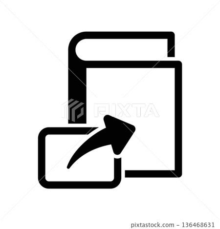 Simple black vector icon with a theme book 136468631