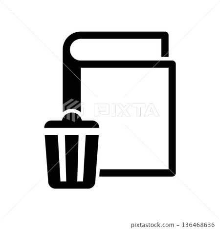 Simple black vector icon with a theme book 136468636