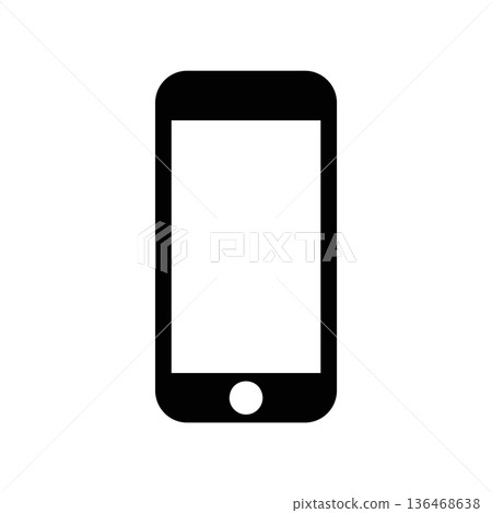 Simple black vector icon with a theme smartphone Simple black vector icon with a theme smartphone 136468638