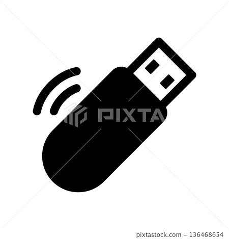 Simple black vector icon with a theme wireless modem 136468654