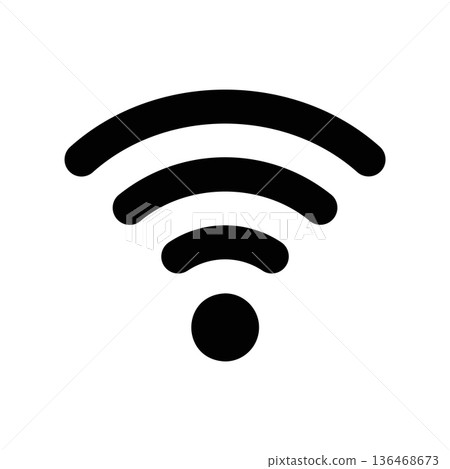 Simple black vector icon with a theme Wi Fi 136468673