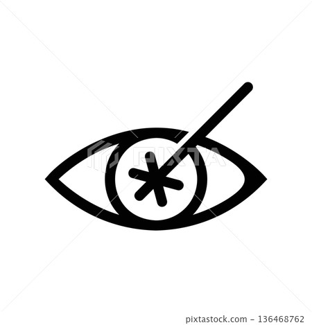 Simple black vector icon with a theme vision correction 136468762