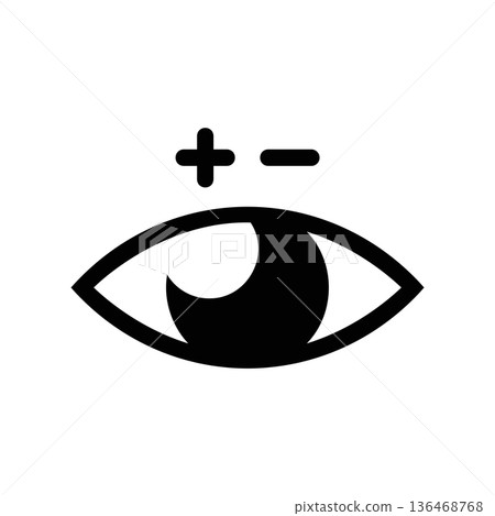Simple black vector icon with a theme eye 136468768