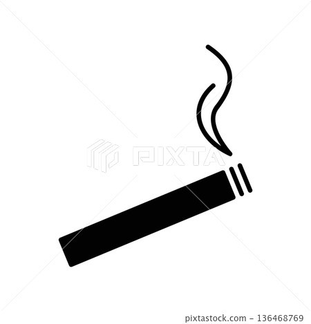 Simple black vector icon with a theme cigarette 136468769