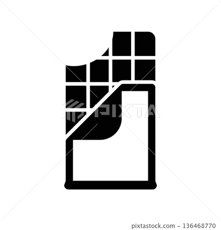 Simple black vector icon with a theme chocolate bar Simple black vector icon with a theme chocolate bar 136468770