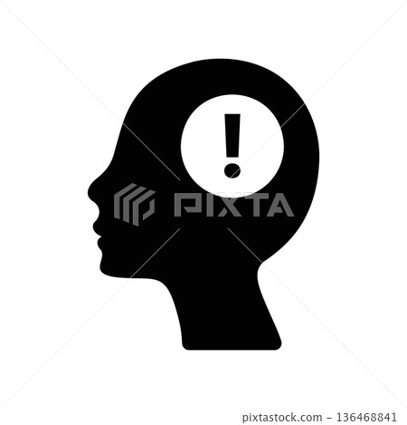 Simple black vector icon with a theme head Simple black vector icon with a theme head 136468841