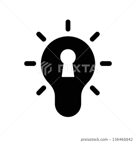Simple black vector icon with a theme bulb Simple black vector icon with a theme bulb 136468842