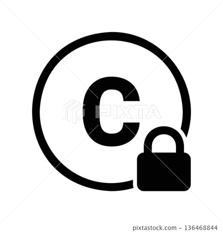 Simple black vector icon with a theme copyright Simple black vector icon with a theme copyright 136468844