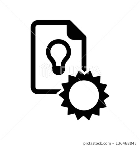 Simple black vector icon with a theme document 136468845