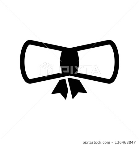 Simple black vector icon with a theme scroll 136468847