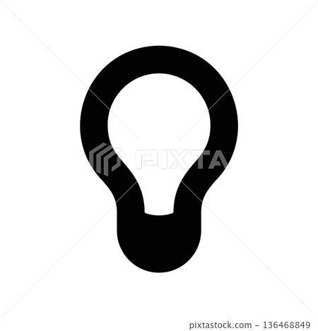 Simple black vector icon with a theme bulb Simple black vector icon with a theme bulb 136468849