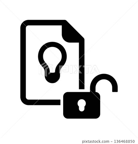 Simple black vector icon with a theme document Simple black vector icon with a theme document 136468850