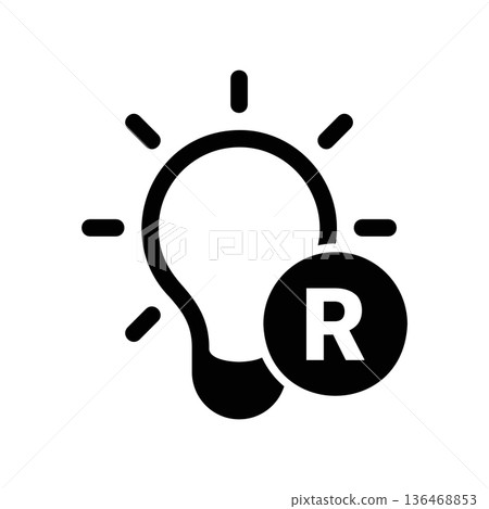 Simple black vector icon with a theme bulb Simple black vector icon with a theme bulb 136468853
