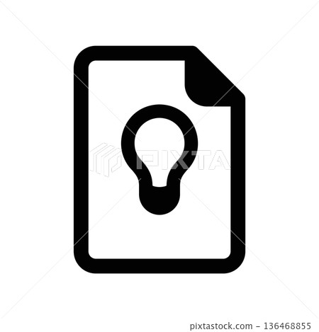 Simple black vector icon with a theme document Simple black vector icon with a theme document 136468855