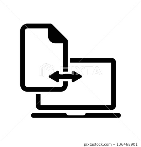 Simple black vector icon with a theme file synchronization Simple black vector icon with a theme file synchronization 136468901