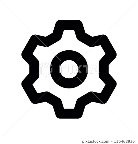Settings symbol, gearwheel design line graphic illustrating Settings symbol, gearwheel design line graphic illustrating 136468936