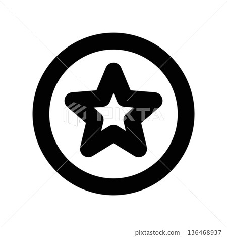 Simple black vector icon with a theme favorites 136468937