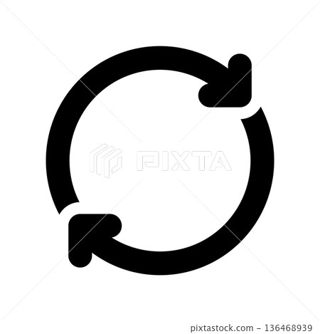 Simple black vector icon with a theme update button Simple black vector icon with a theme update button 136468939