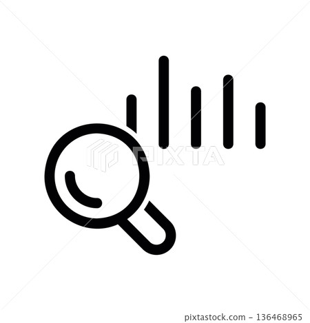 Data Analysis Icon, Magnifying Glass 136468965