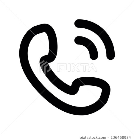 Ringing Phone Icon, Sound Waves Ringing Phone Icon, Sound Waves 136468984