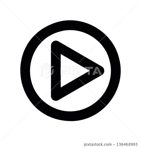 Play Button, Vector line graphic illustrating 136468993