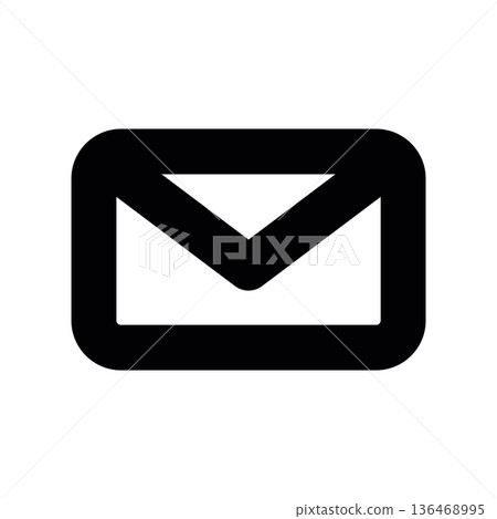 Letter Icon, Minimalist Design line graphic illustrating 136468995