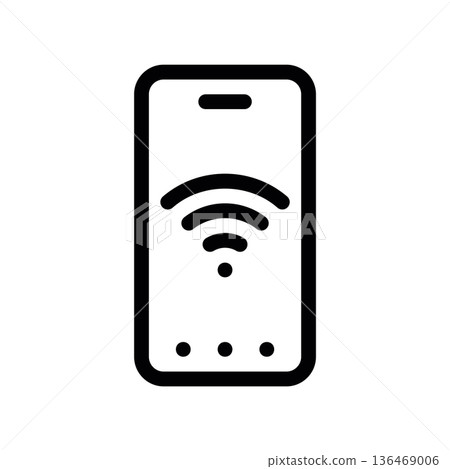 Mobile with wireless connection icon Mobile with wireless connection icon 136469006