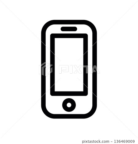 Cellphone pictogram, simple line graphic illustrating Cellphone pictogram, simple line graphic illustrating 136469009