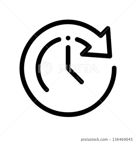 Time update icon, clock with refresh symbol 136469045