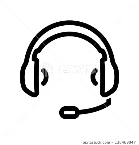 Support icon, headset symbol, isolated Support icon, headset symbol, isolated 136469047