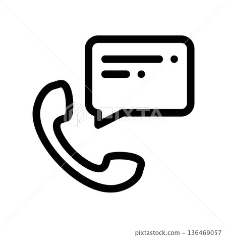 Communication icon, phone and chat bubble Communication icon, phone and chat bubble 136469057