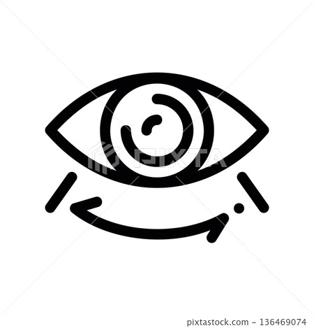 Vision range symbol, eye and arrow 136469074