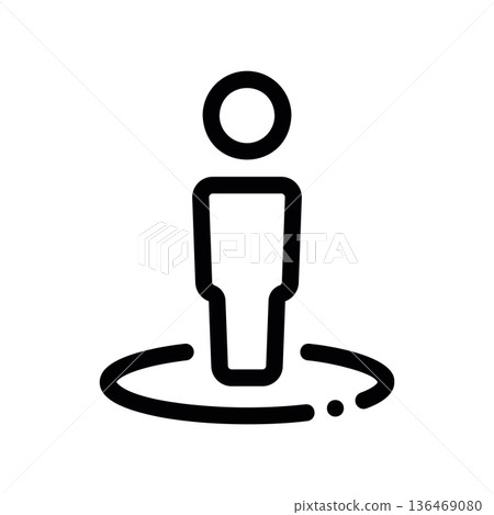 User location icon, person on map pin User location icon, person on map pin 136469080