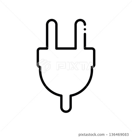 Electric plug, flat design, isolated 136469083