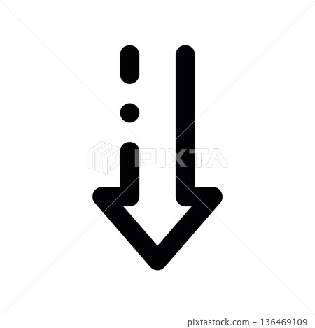 Downward Arrow, Navigation Symbol, Isolated 136469109