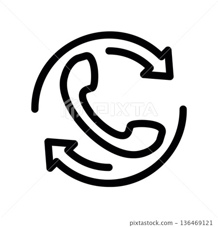 Call Transfer Icon Phone with Exchange Arrows 136469121