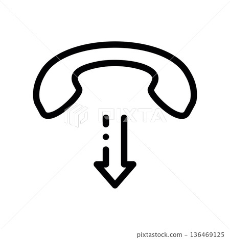 Hang Up Symbol Telephone Downward 136469125