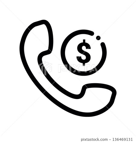 Pay per Call Phone with Dollar Icon 136469131