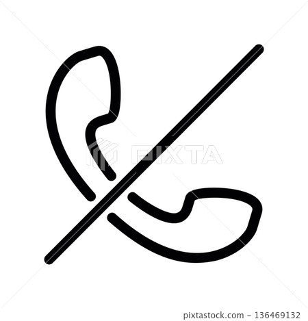 Mute Call Icon Phone with Slash Symbol Mute Call Icon Phone with Slash Symbol 136469132