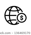 Simple vector icon bank card 136469170