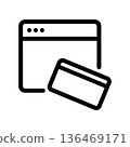 Simple vector icon bank card 136469171