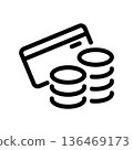 Simple vector icon bank card 136469173