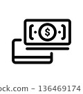 Simple vector icon bank card 136469174