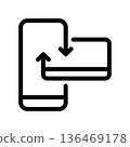 Simple vector icon bank card 136469178