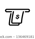Simple vector icon bank card 136469181